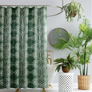 Aisha Shower Curtain Green - Jungalow by Justina Blakeney NWT